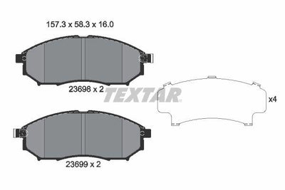Textar 2369801 Brake Pad Navara Pathfinder Qashqai 03-06-Front — Brake Pads