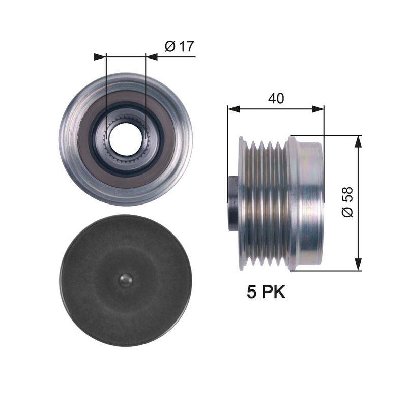 Gates OAP7132 Alternator Pulley 06-G.Punto-Evo-Linea 1.4i-Tjet — Starting & Charging