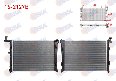 Veka 16-2127B Water Radiator Brazing Hyundai i30 (Fd) 1.6i A-T 2007-2011 — Radiators & Fans