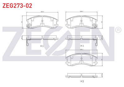 Zegen ZEG273-02 Brake Pad Front with Wear Indicator Cable Drilled Mazda 626 III (Gd) 1.8i 1987-1992 / 626 III (G — Brake Pads