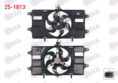 Veka 25-1813 Fan Motor (Water + A/C) Single with Fan Resistor Fiat Doblo (119,223) 1.2i 2001-2010 — Motors, Pumps & Antennas