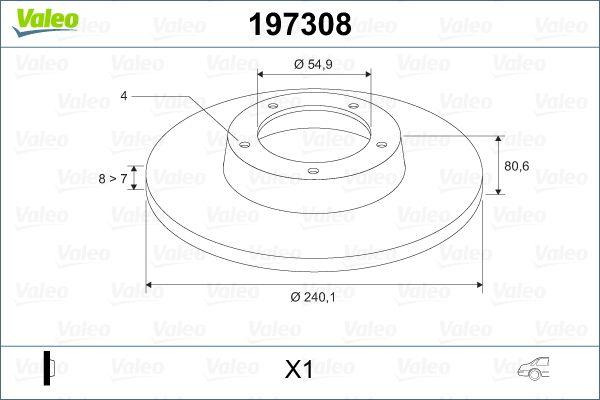 Valeo 197308 Disc Rear Clio III/Megane II/Modus Set of 2
