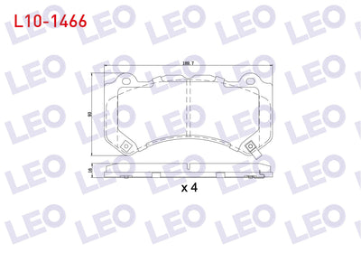 LEO L10-1466 Brake Pad Front with Wear Indicator Jeep Grand Cherokee IV (Wk,Wk2) 3.0 Crd 2010 — Brake Pads