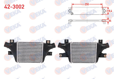 Veka 42-3002 Turbo Radiator (Intercooler) Citroen C4 AirCross 1.6 HDi 115 114 Hp 2012 — Radiators & Fans