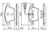 BOSCH Brake Pads 0986494203 for Multivan T5 - Durable Low-Metallic Material
