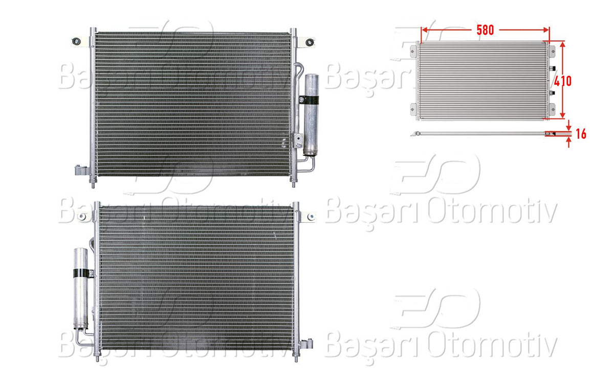 Wisco 2143056-00 A/C Condenser 580X410x16 Chevrolet Kalos. Aveo 1.2. 1.4 04 > — Condensers & Evaporators