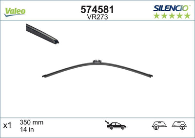 Valeo 574581 Rear Wiper 350mm VW Touareg Audi A3/Q3 BMW X1 F48 13> — Wipers