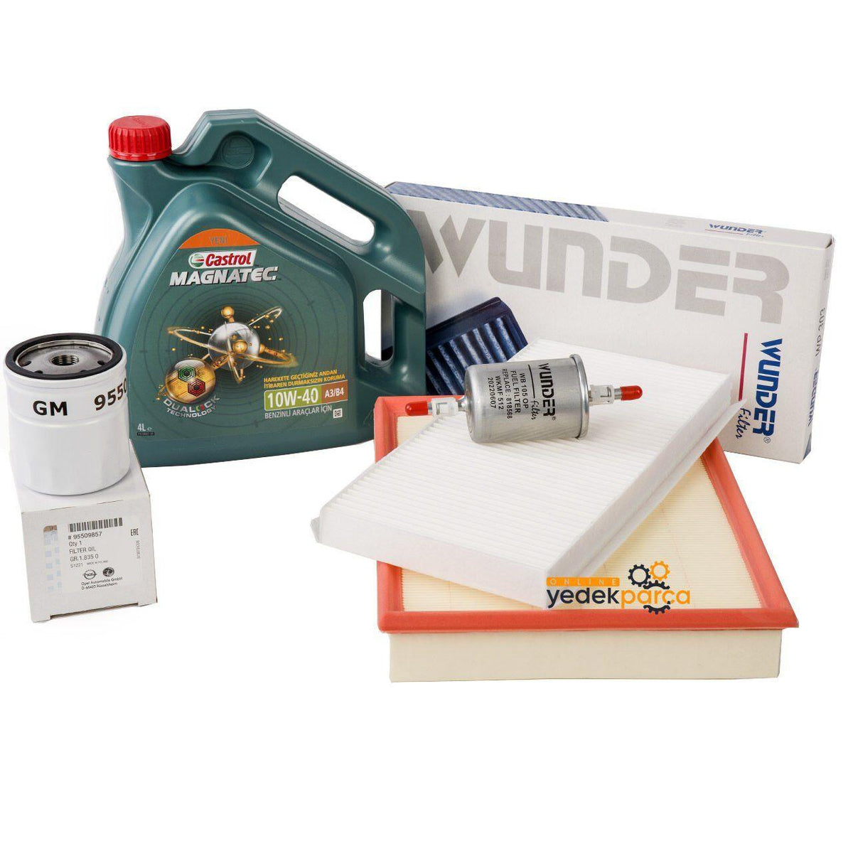 Castrol Opel Vectra C 1.6 Maintenance Kit - 10W-40 Motor Oil, Filters — Maintenance & Service Kits