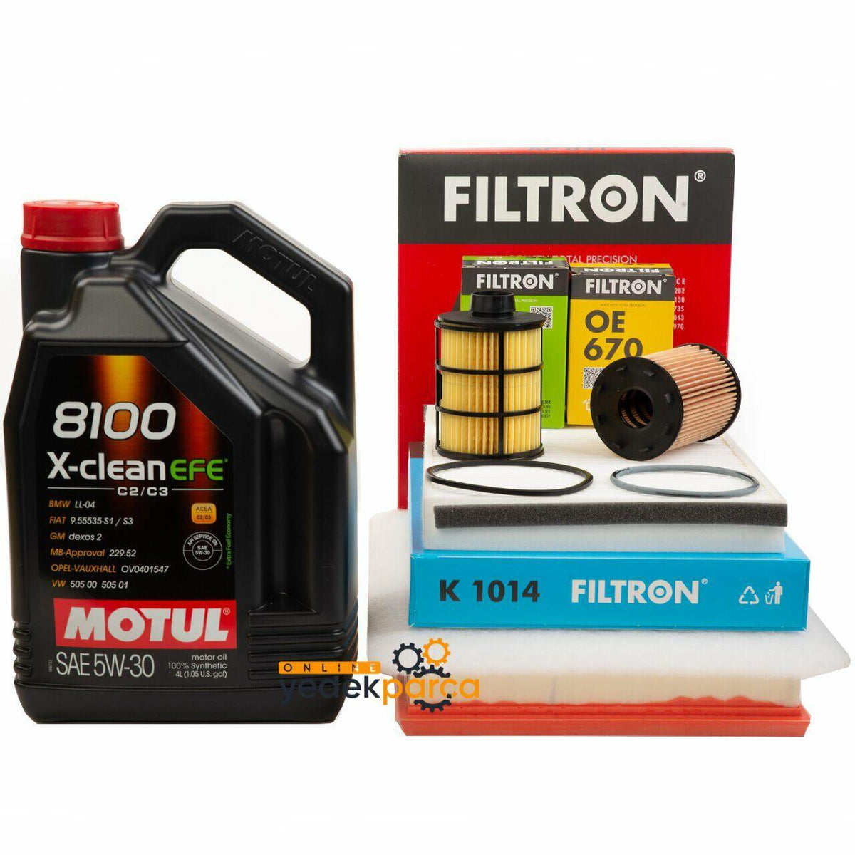 Filtron Opel Astra H Filtron 1.3 Diesel Scheduled Service Filter Set- Motul Efe 4 LT 5W30 (Oil F — Maintenance & Service Kits