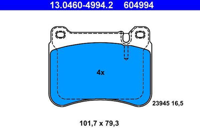 ATE 13.0460-4994.2 Brake Pad Front Mercedes W203/C203/S203/Cl203/C209/R171 C180-C350 Clk-Clc-Slk — Brake Pads