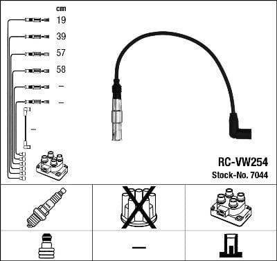 NGK 7044 Spark Plug Wire Set - Black Copper Ignition Wires — Coils & Plugs