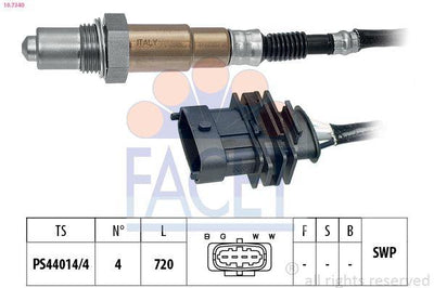Facet 10.7340 Oxygen Sensor Opel Astra G /Vectra B /Corsa C Z14xe /Z16xe Front — Oxygen & Air-Fuel