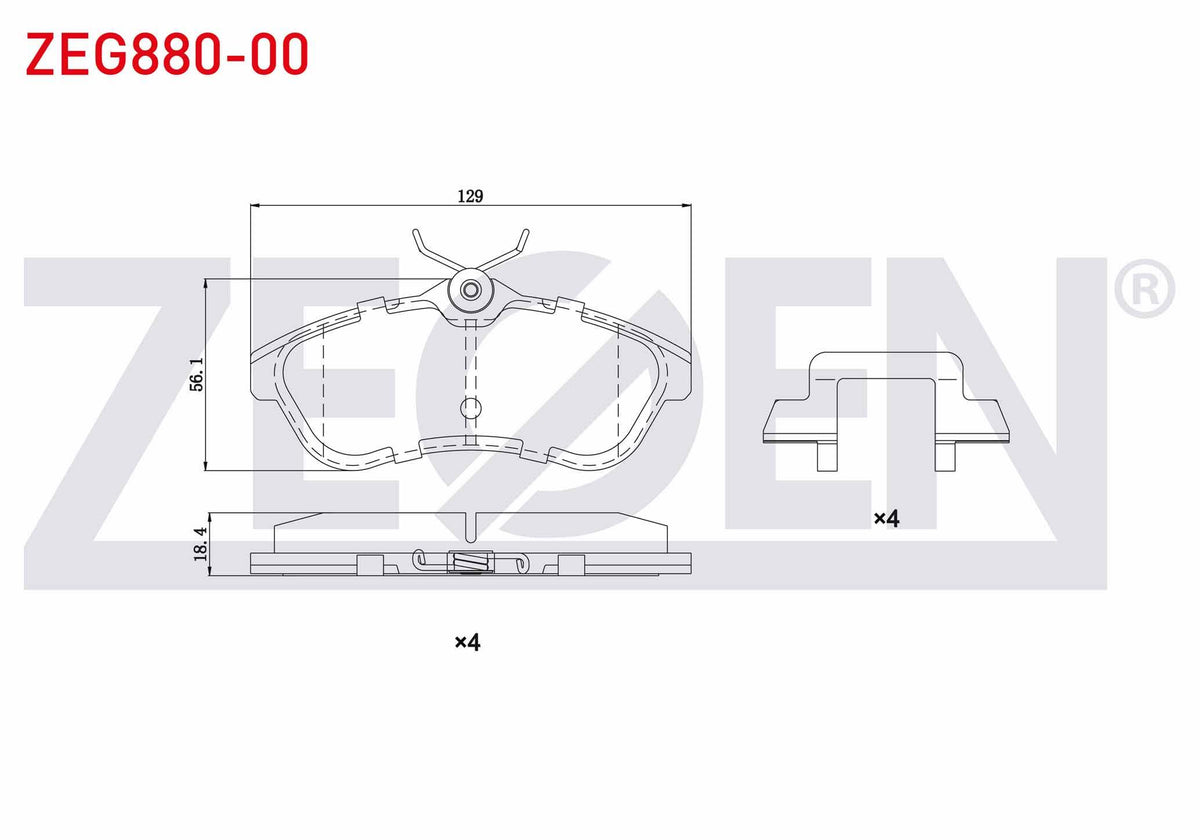 Zegen ZEG880-00 Brake Pad Front Citroen C3 (Fc) 1.6 HDi 2002-2009 / C3 (Fc) 1.6 90 Hp 2002-2009 / C2 (Jm) 1.6 20 — Brake Pads