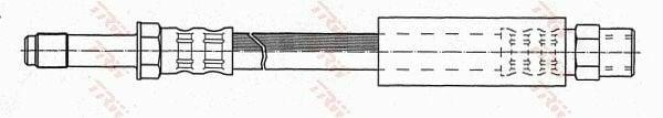 trw PHB348 brake hose for BMW E39 96-03, rear brake hose for BMW E39 1996-2003 TRW PHB348 Brake Hose - Rear for BMW E39 (1996-2003) | High Quality Replacement TRW PHB348 Brake Hose for BMW E39 96-03 trw, brake-hose, bmw-e39, car-parts, mechanics, auto-repairs, high-quality, braking-system, car-owners, ai-generated