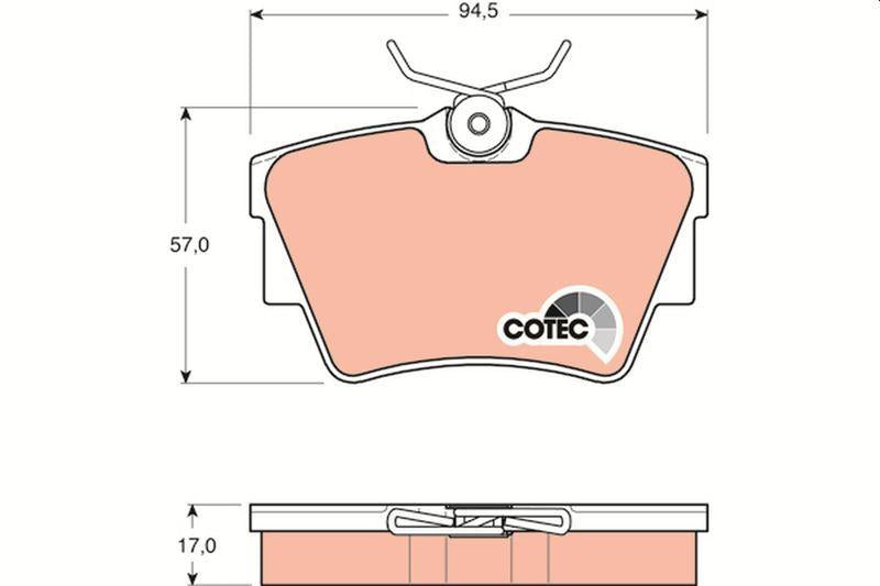 trw gdb1479 brake pads rear, brake pad dimensions 94.5mm x 57.0mm x 17.0mm, trw brake pads for traffic vivaro models TRW GDB1479 Brake Pads - Rear Fit for 01-Traffic & Vivaro | 94.5mm Width, 57.0mm Height TRW GDB1479 Brake Pads for Traffic & Vivaro trw, brake-pads, rear-brake-pads, traffic-vivaro, car-parts, vehicle-maintenance, automotive-braking, mechanics, brake-system, ai-generated