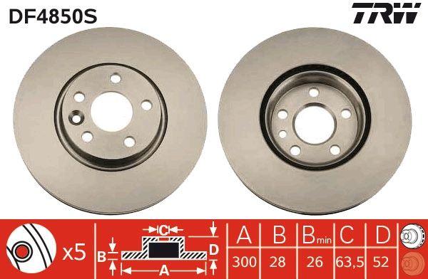 TRW DF4850S Brake Disc Front Mondeo IV/S-Max 07-15 300 mm — Brake Rotors & Drums