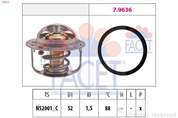 Facet 7.8554 Thermostat 88 °C Grand Vitara 1.6 1998-2003 Sx4 1,5-1.6 2005-> Swift VI 12 > Vitara 1.6 2015->