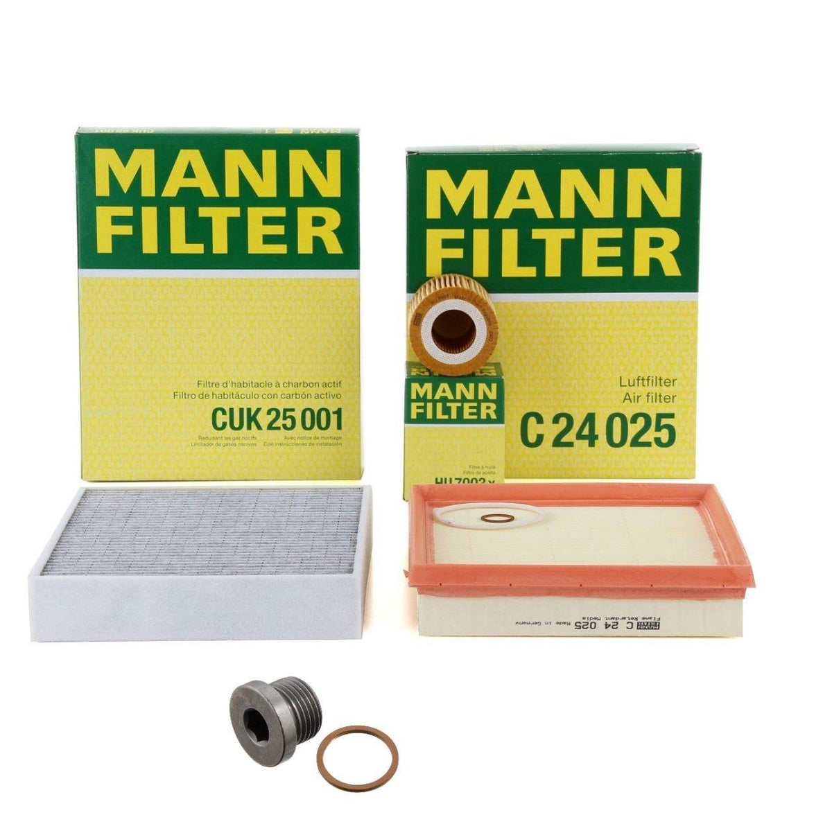 Mann Bmw F20 Body 116i Scheduled Service Filter Set Oil Pan with Plug — Maintenance & Service Kits
