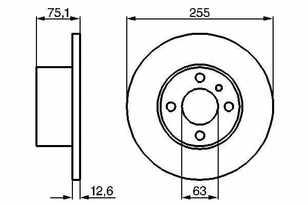 BOSCH 0986478032 Brake Disc E-21 Front Single — Brake Rotors & Drums