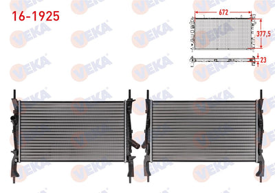 Veka 16-1925 Water Radiator Mechanical Ford Transit (V347) (Short Chassis) 2.2 TDCi M-T Ac-2006-2009 — Radiators & Fans