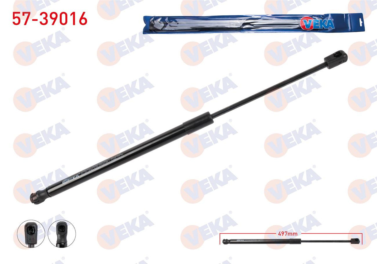 Veka 57-39016 Trunk Gas Strut 497mm / 420N Skoda Fabia 2015-| Set of 2 — Support Rods & Struts