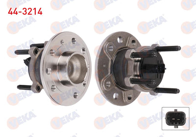 Veka 44-3214 Wheel Hub Left-Right Rear with Bearing Opel Vectra C 1.6 16V 5 Lug ABS with Sensor 2002-2008 — Hub Assemblies