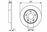 BOSCH Disc Brakes - 265mm, Set of 2 — Brake Rotors & Drums