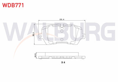 WALBURG WDB771 Brake Pad Rear Land Rover Range Rover IV (Lg) 3.0 TD 4X4 2012 — Brake Pads
