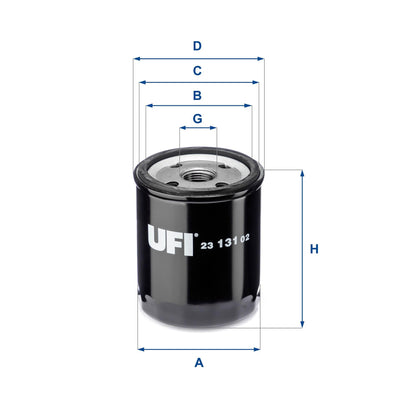 Ufi 23.131.02 Oil Filter BMW E30 E34 M20 84> — Oil Filters