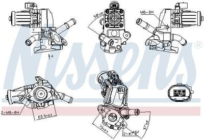 Nissens 98238 Ford Transit EGR Valve 2014-2018 2.2 TDCi — Emission Control