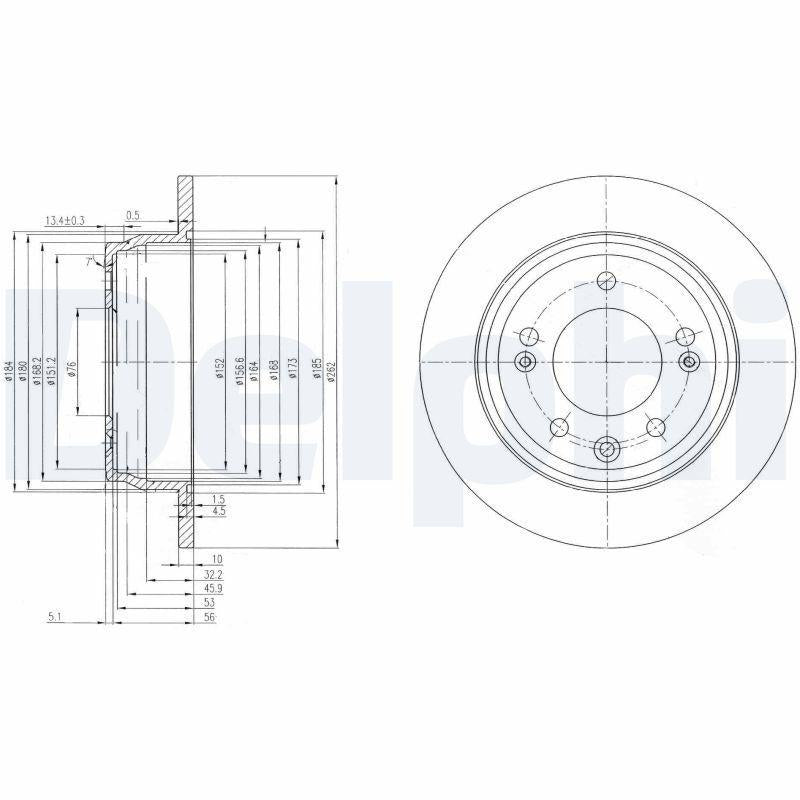 Delphi BG4082C Rear Brake Disc - Fits Hyundai i30, Ix35 and 2 more models — Brake Rotors & Drums