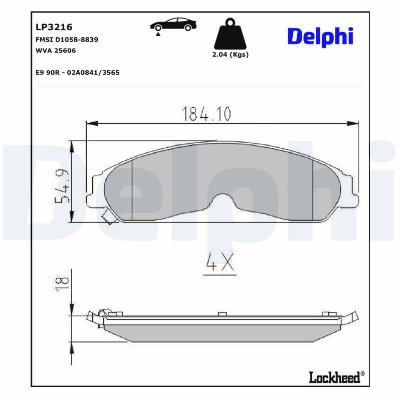 Delphi LP3216 Brake Pad — Brake Pads