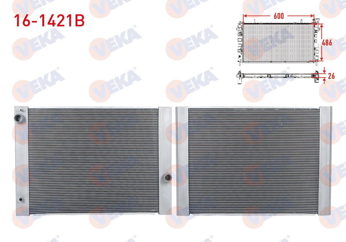 Veka 16-1421B Su Radiator Brazing BMW 5 Series (E60) 520i-525i-530i A-T 03-10 / 6 Series (E63) 630i-645 Ci — Radiators & Fans