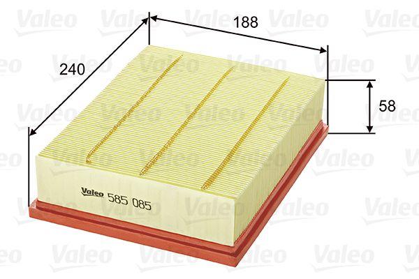 Valeo 585085 Air Filter Opel Vectra B 2.0 DTi X20DTL-DTH-Y22DTR — Air & Cabin Filters