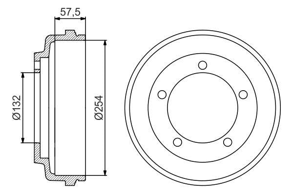 Bosch 0986477204 Brake Drum Rear Transit V184 2.4D 01- | Set of 2