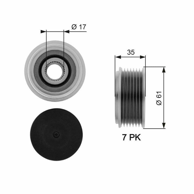 Gates OAP7070 - Alternator Pulley for 01-07 Transit 2.4 Tdci — Starting & Charging