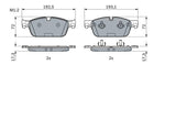 BOSCH Front Brake Pads - Low-Metallic Design for X166 2012-2015 & W166 2011-2015