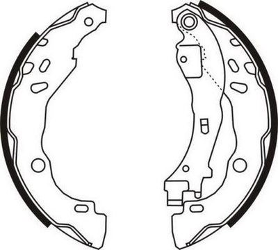 MGA 54256 Rear Brake Shoe C2 03-12 /C3 03> /1007 1.4 16V HDi 05> /Lancia Ypsilon 1.3-1.4 07-11 — Brake Cables & Hardware