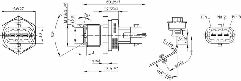 BOSCH 0281002937 - High Precision Pressure Sensor — Vehicle Sensors & Switches
