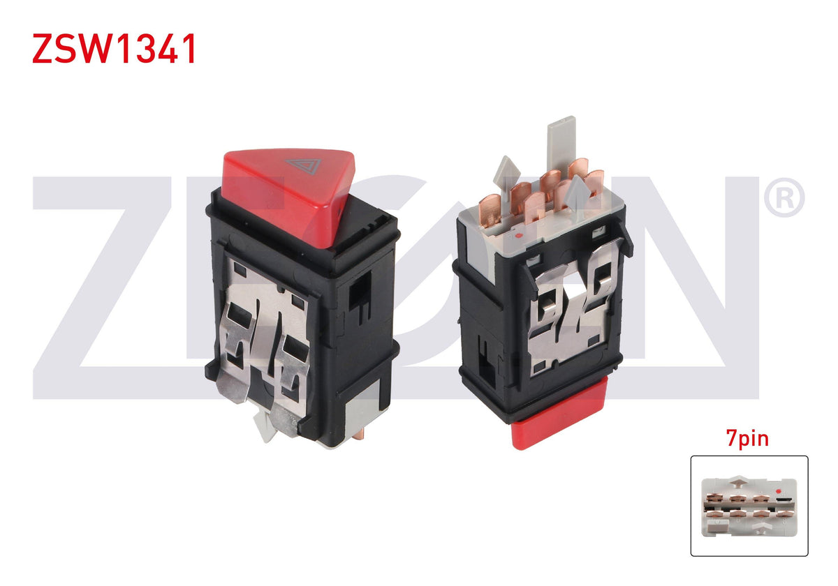 Zegen ZSW1341 Flasher Switch 7 Pin Volkswagen Polo 1995-2001 / Transporter IV 1990-2003 — Switches & Relays