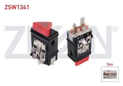 Zegen ZSW1341 Flasher Switch 7 Pin Volkswagen Polo 1995-2001 / Transporter IV 1990-2003 — Switches & Relays