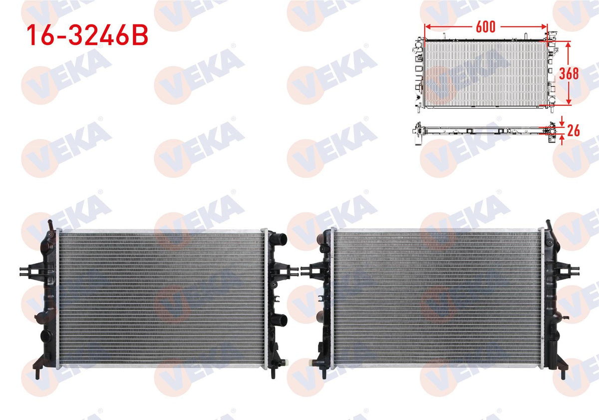 Veka 16-3246B Su Radiator Brazing Opel Astra G (F69) 1.2 16V M-T Ac + 1998-2005