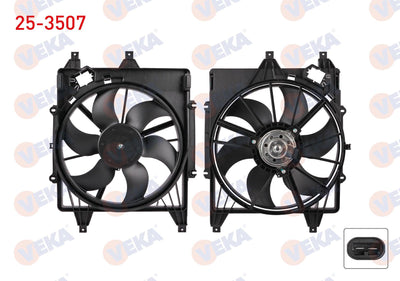 Veka 25-3507 Fan Motor Su Radiator with Shroud Single with Fan Renault Thalia III 1.5 dCi 2014