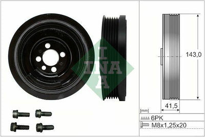 INA 544018220 Crank Pulley - OEM Replacement for VW Polo, Audi A1 and 2 more models — Pistons & Rotating