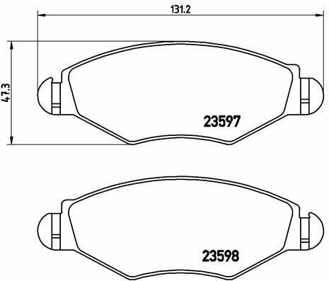 BREMBO P61063 Brake Pads - Low-Metal for Peugeot 206 & Renault Kangoo