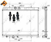 nrf motor water radiator for p206, p206 radiator dimensions, aluminum nrf radiator NRF Motor Water Radiator for P206 - 1.4/1.6 16V, 2.0 16V Compatible | Easy Fit NRF Motor Water Radiator for P206 - OEM Replacement nrf, motor-water-radiator, p206, car-parts, automotive, mechanics, easy-fit, cooling-system, replacement-parts, ai-generated