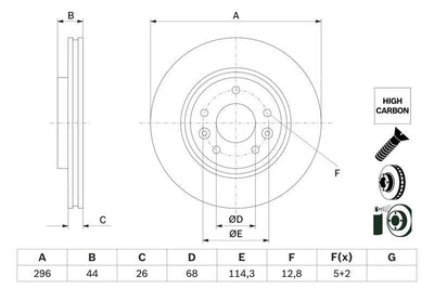 Bosch 0986479F71 Brake Disc-Front Koleos.II — Brake Rotors & Drums