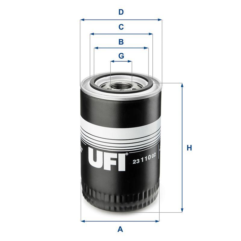 Ufi 23.110.02 Oil Filter 88 Pe.911 — Oil Filters