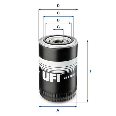 Ufi 23.110.02 Oil Filter 88 Pe.911 — Oil Filters