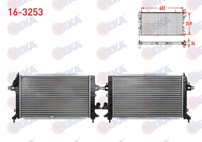 Veka 16-3253 Water Radiator Mechanical Opel Astra H 1.3 CDTi M-T Ac + /-2004-2010 — Radiators & Fans